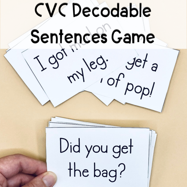 cvc decodable sentences game