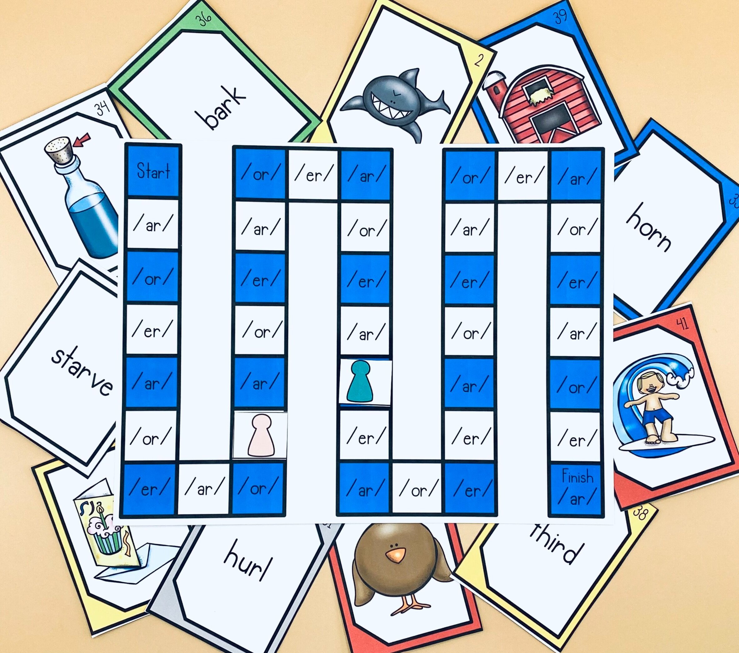 One of over 20 board games in my phonics board game bundle!