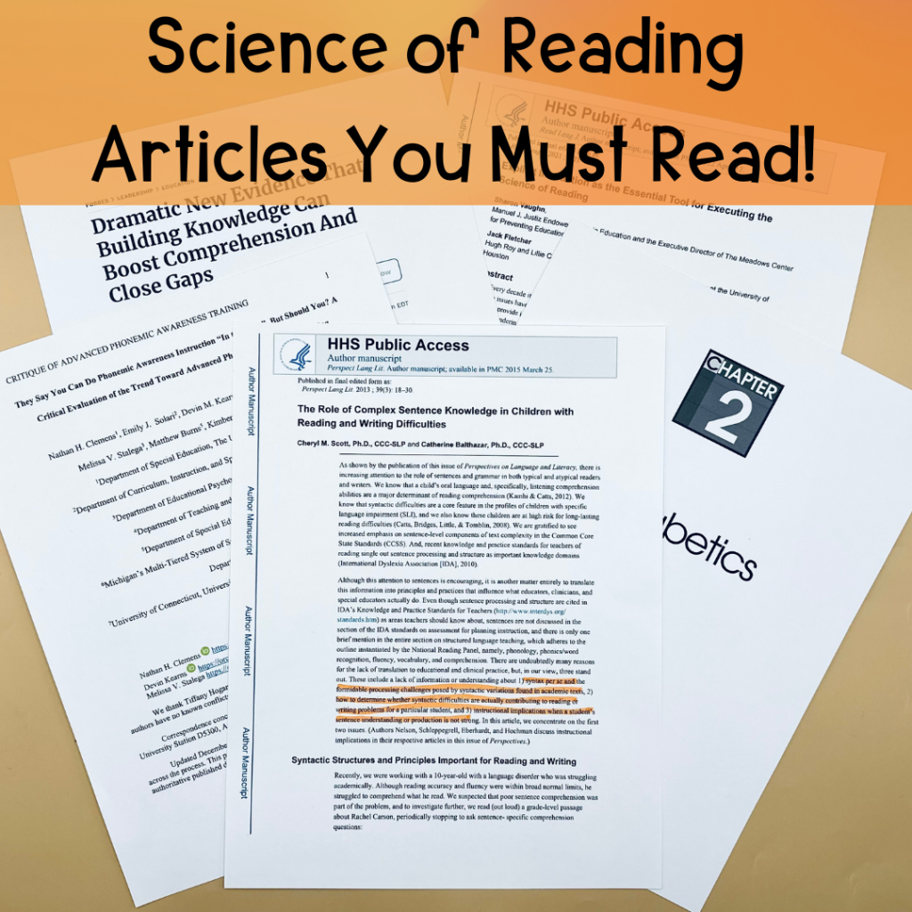 Science of Reading Articles